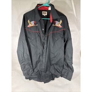 VTG Ely Cattleman Mens 2XL Embroidered Double Eagle Western Shirt Lightweight ZZ